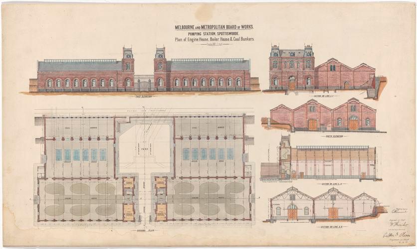 Technical architectural drawing of a pumping station, the type of plan used in digital Bluebeam takeoff