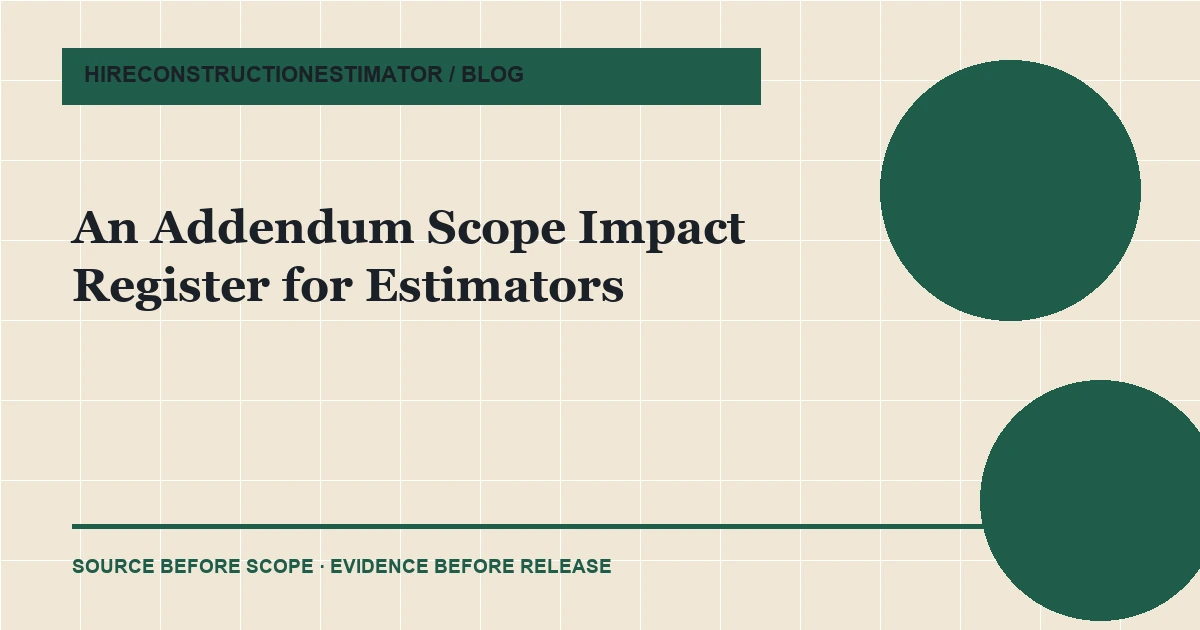 An Addendum Scope Impact Register for Estimators article thumbnail