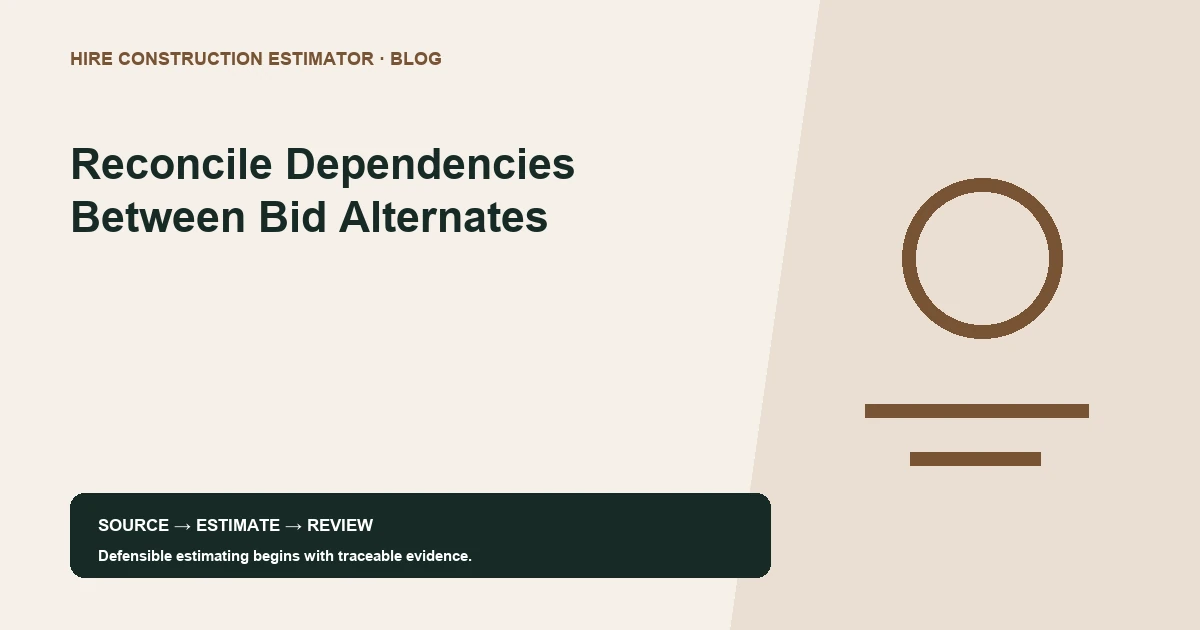Reconcile Dependencies Between Bid Alternates Guide