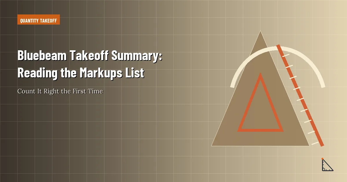 Bluebeam Takeoff Summary article thumbnail