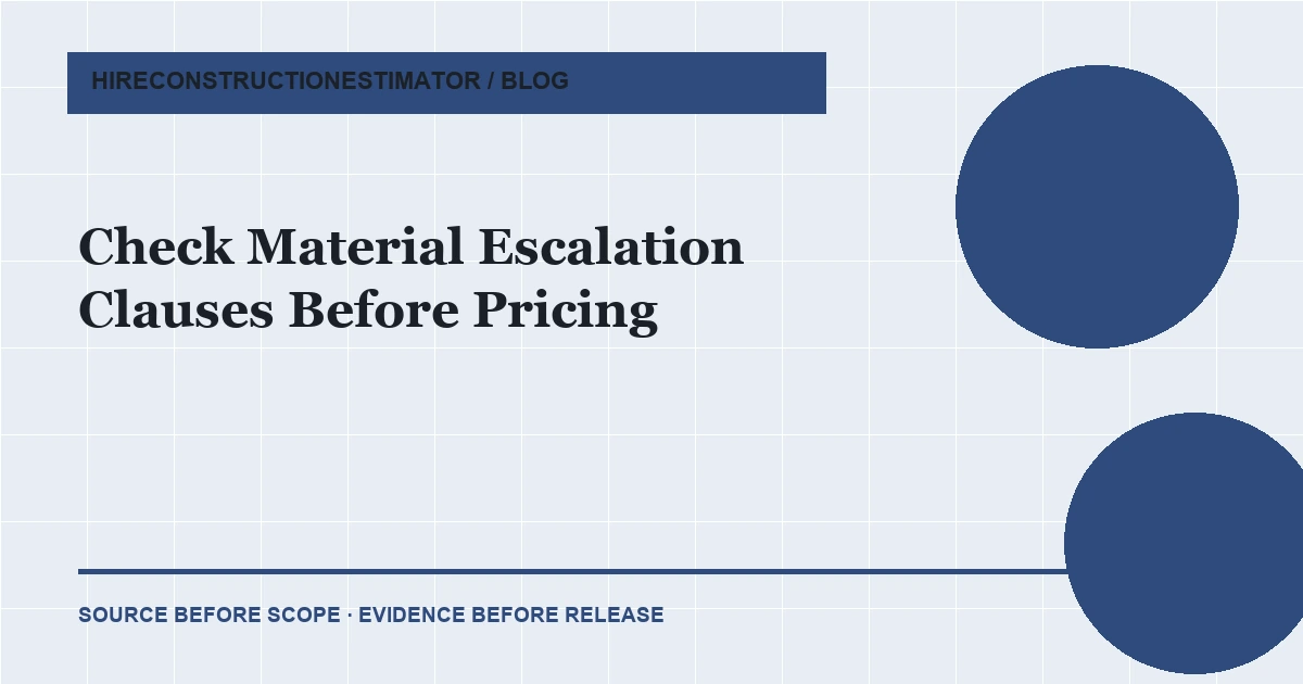 Check Material Escalation Clauses Before Pricing article thumbnail