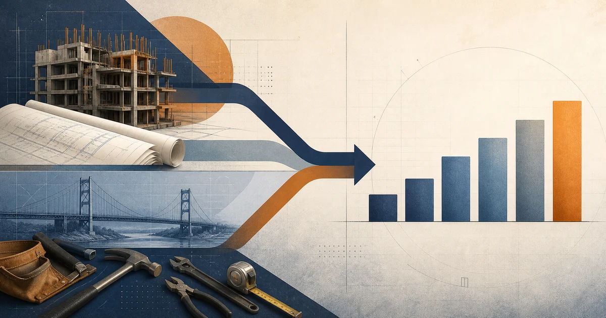 Composition of the July 2026 Construction Employment Gain research illustration